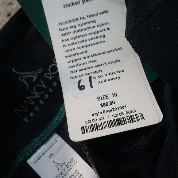 NWT Womens Nancy Rose Performance "Rocker Pant" Black Flare Pants Sz 10 - Picture 10 of 10